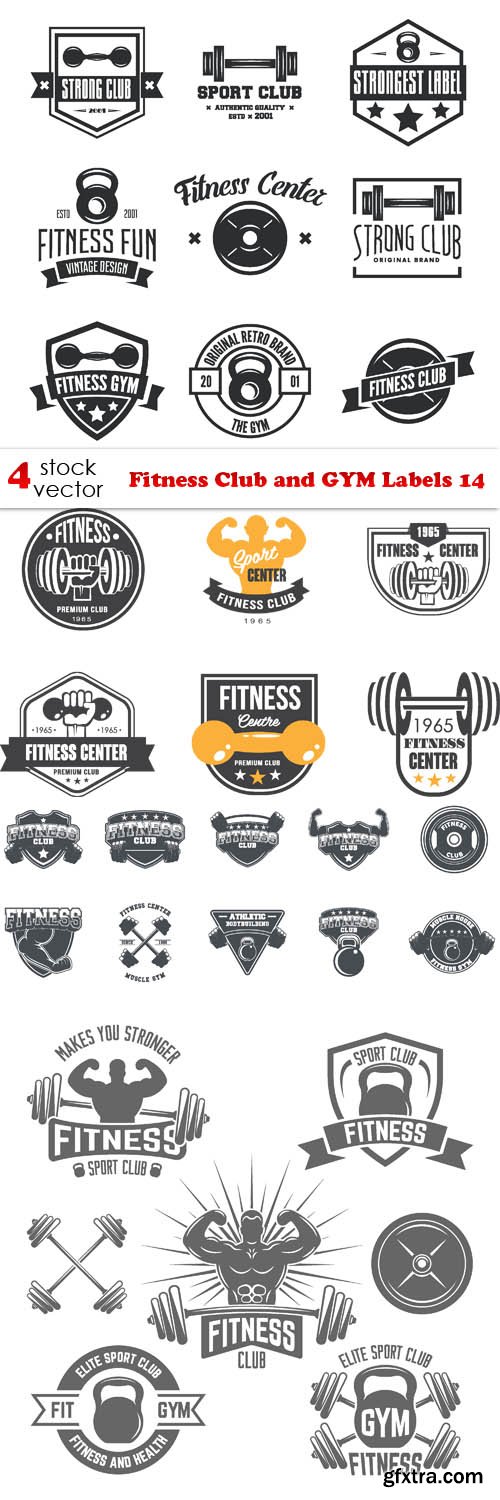 Vectors - Fitness Club and GYM Labels 14