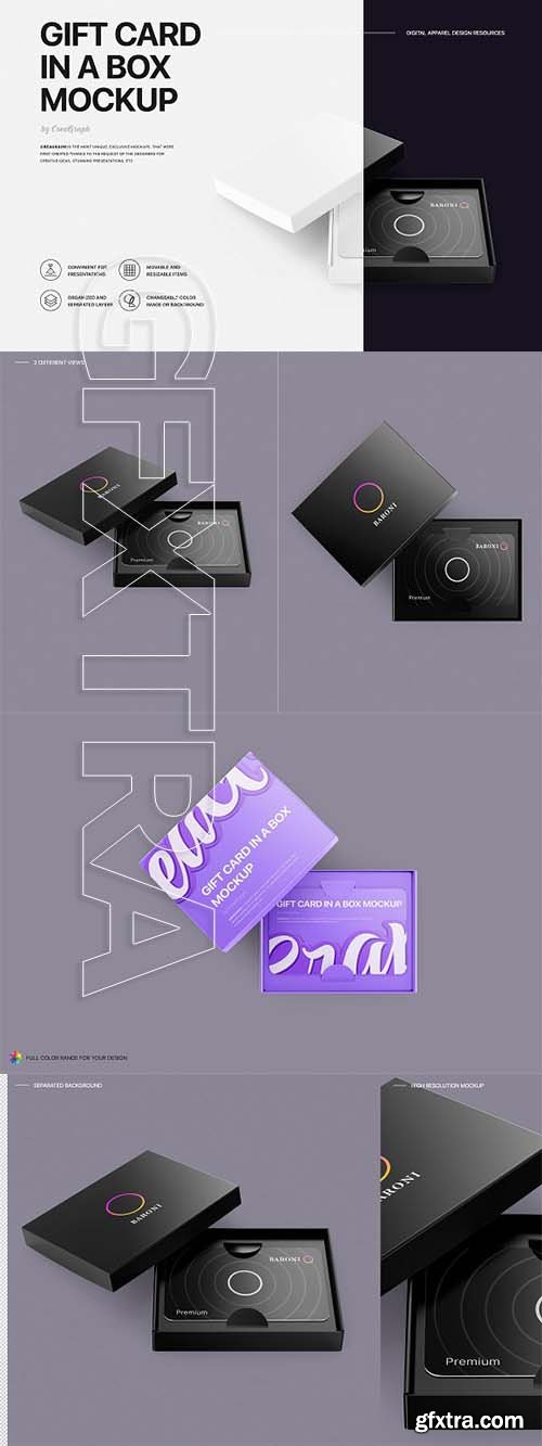 CreativeMarket - Gift Card in a Box Mockup 3279084