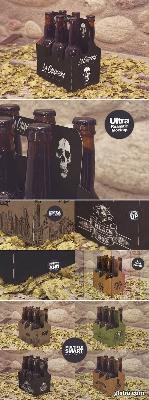 6 Pack Beer Box Mockup