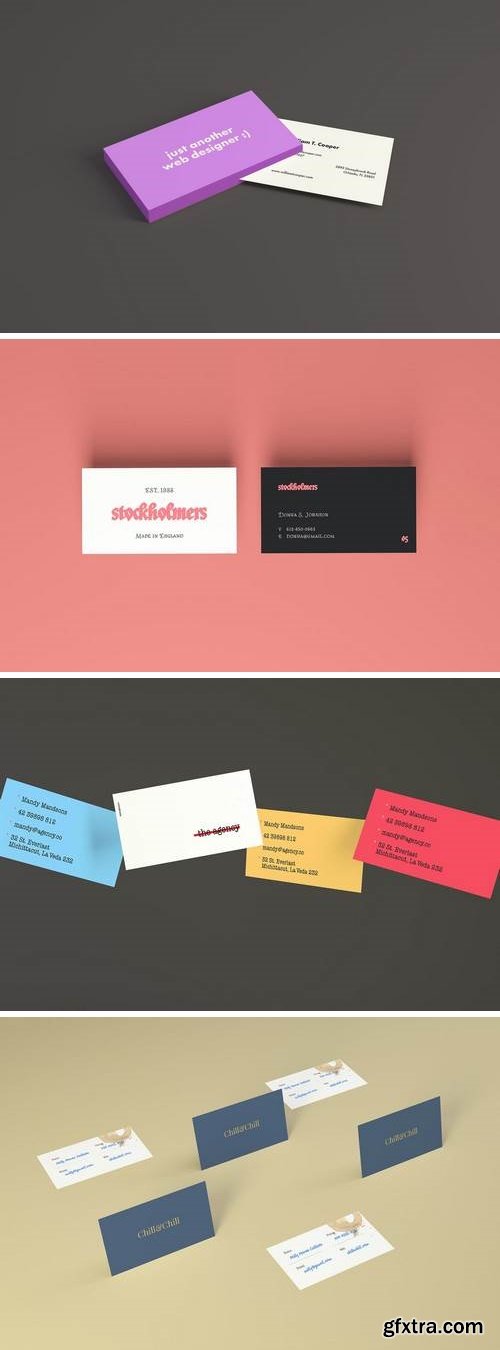 4 Business Card Mockups