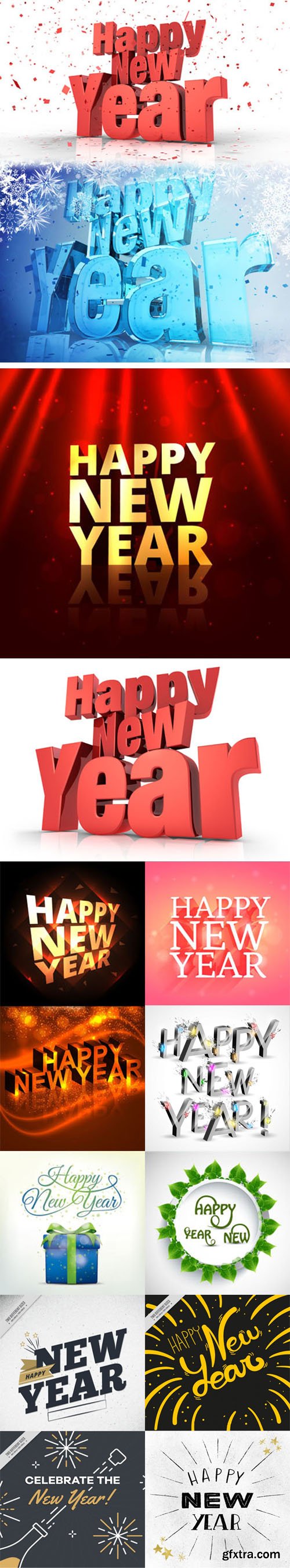 Happy New Year 2019 Background Vector Collection 3