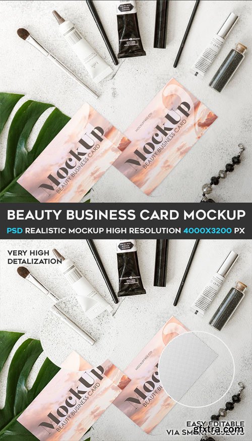 Beauty Business Card PSD Mockup