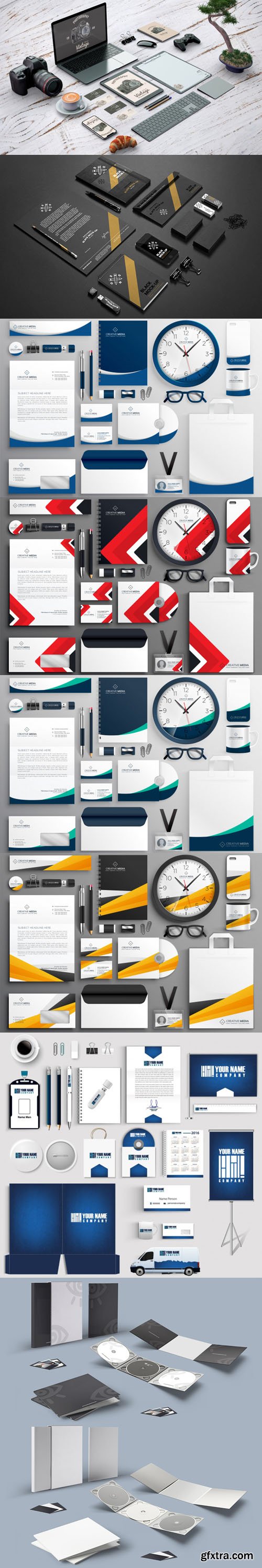 8 Realistic Business Branding Stationery Collection [EPS/PSD]