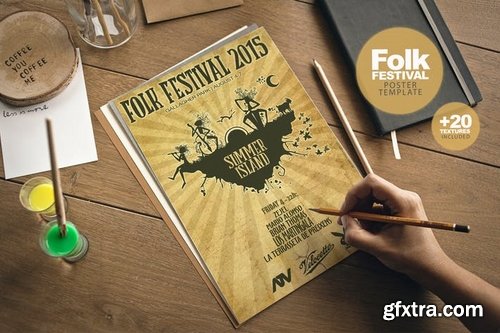 Folk Festival Poster + Extras