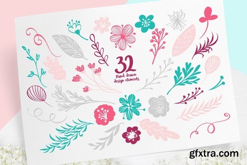 CM - Spring lettering & floral clipart 2325124