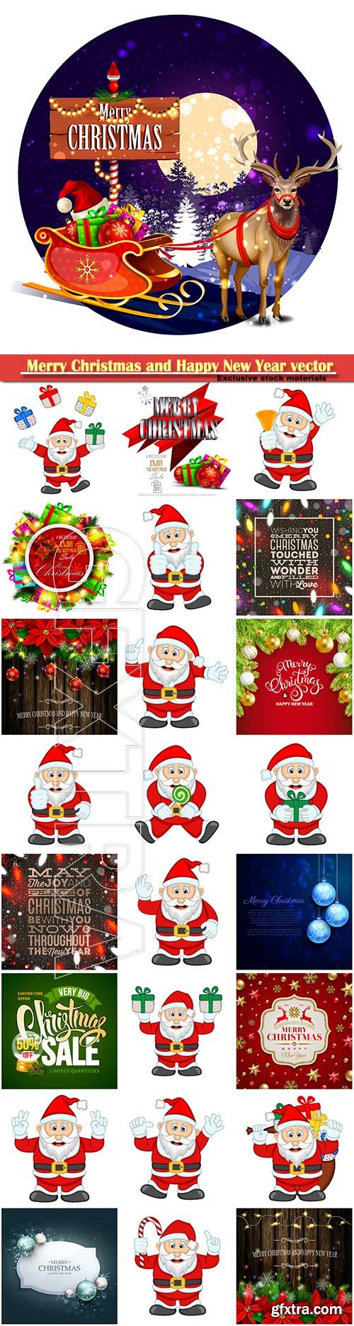 Merry Christmas and Happy New Year vector design # 34