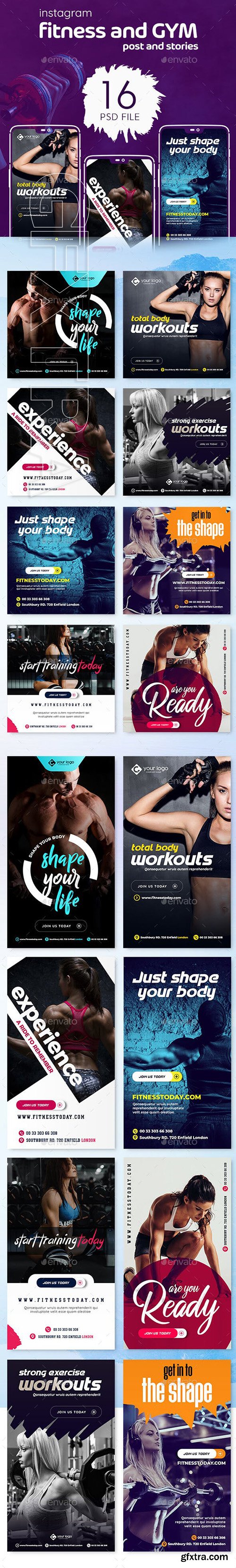 GraphicRiver - Fitness Instagram Post and Stories 23041000