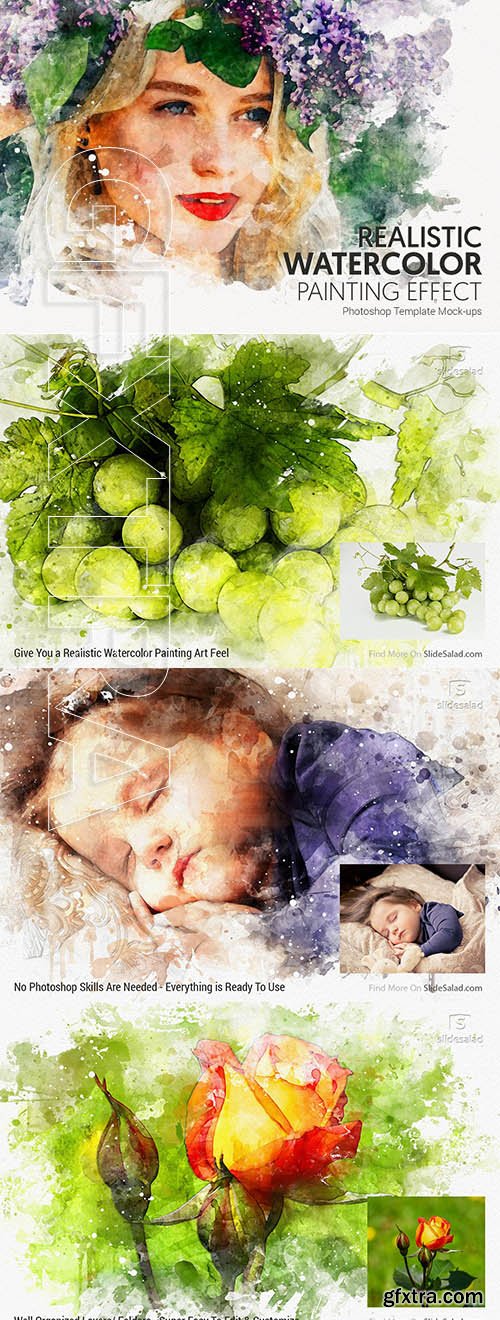 CreativeMarket - 1 Watercolor Photoshop Mock-ups 3306733