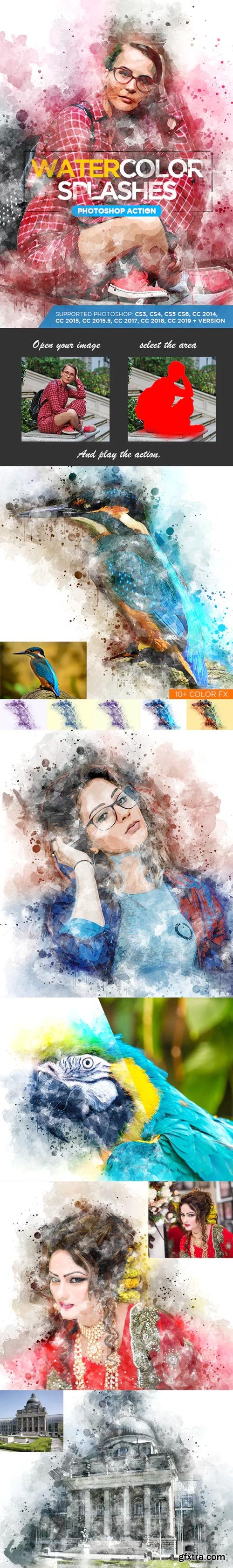 GraphicRiver - Watercolor Splashes - Photoshop Action - 22749470