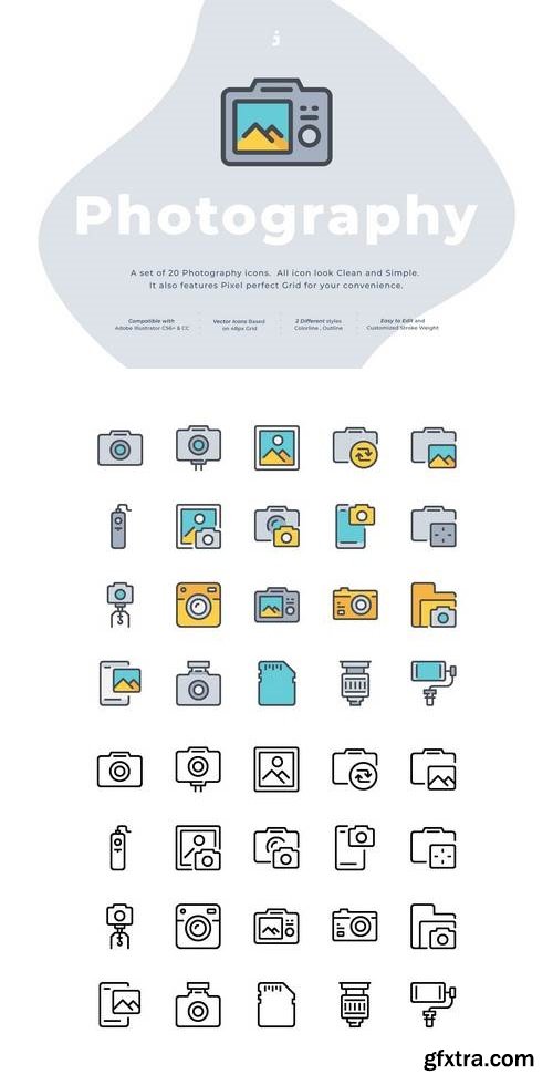 20 Photography icon set