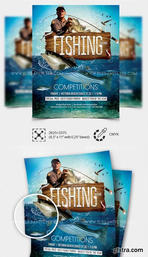 Competitions for fishing V27 2018 Flyer PSD Template