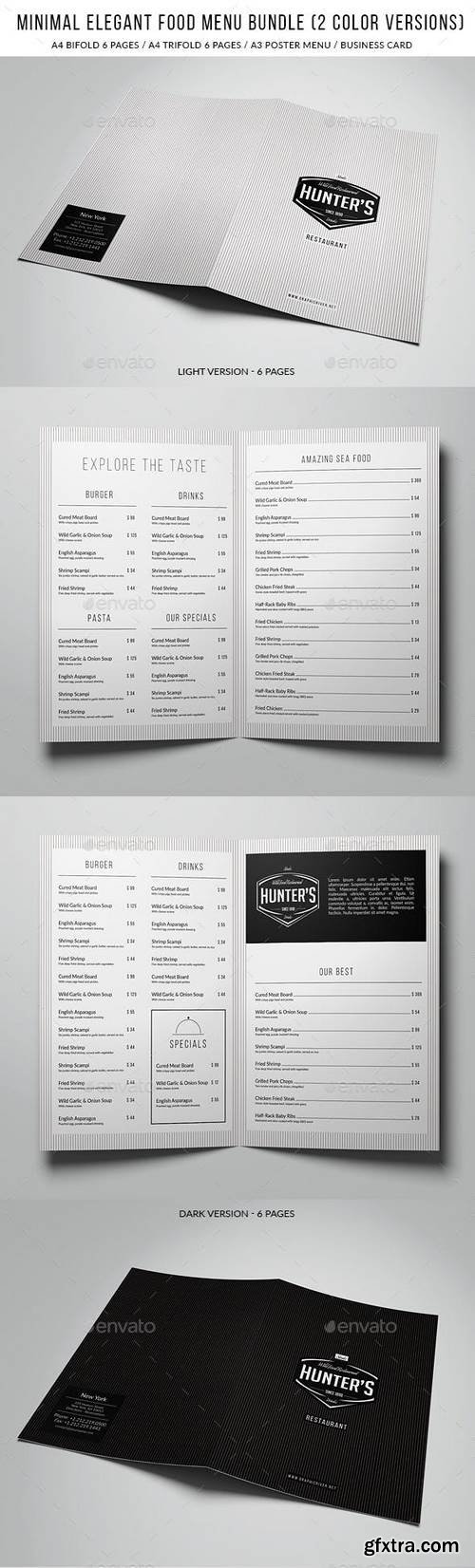 Graphicriver - Minimal Elegant Food Menu Bundle (2 versions) 15802760