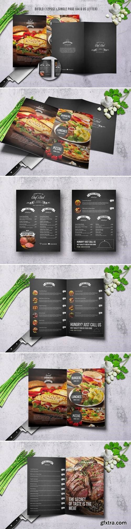 Chef Restaurant Menu Bundle A4 & US Letter