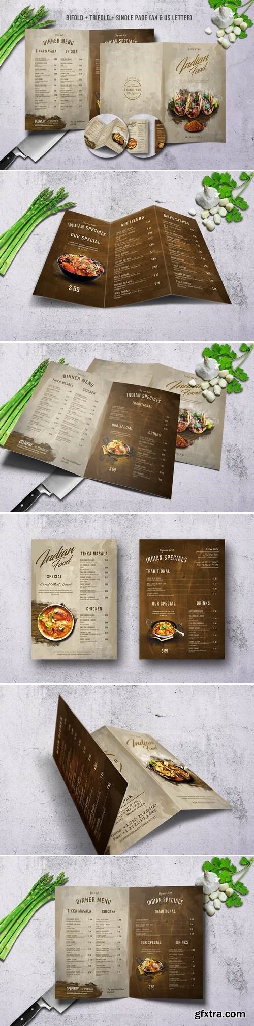 Indian A4 & US Letter Menu Bundle