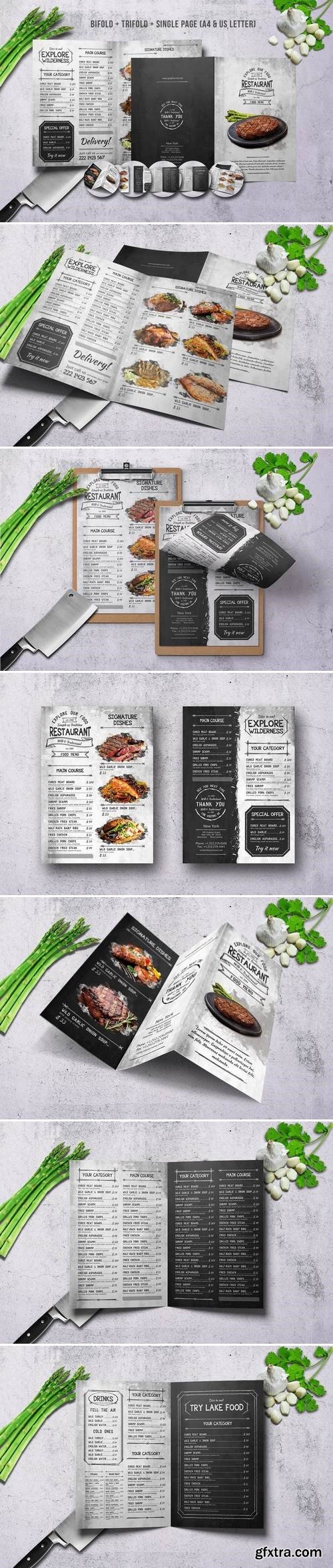 Vintage Food Menu Bundle A4 & US Letter