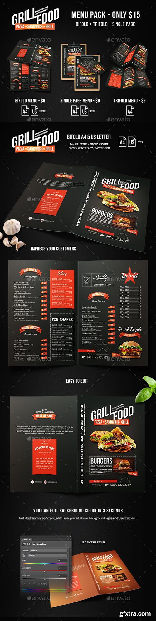 Graphicriver - Grill BBQ Food Menu Bundle 20629660