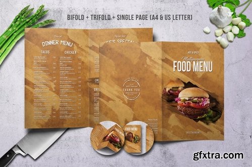 Multipurpose Food Menu Bundle A4 & US Letter