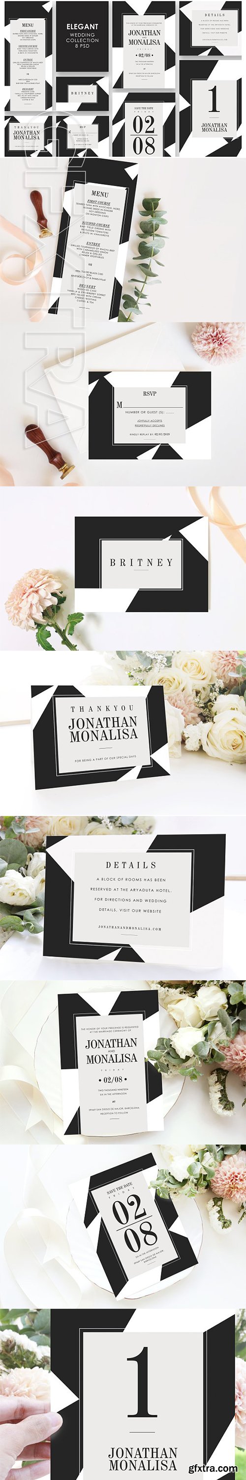 CreativeMarket - Elegant Wedding Invitation Set 3303795