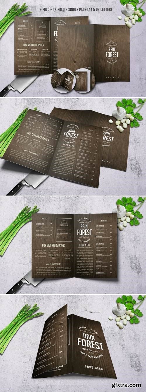 Rain Forest Menu Bundle A4 & US Letter