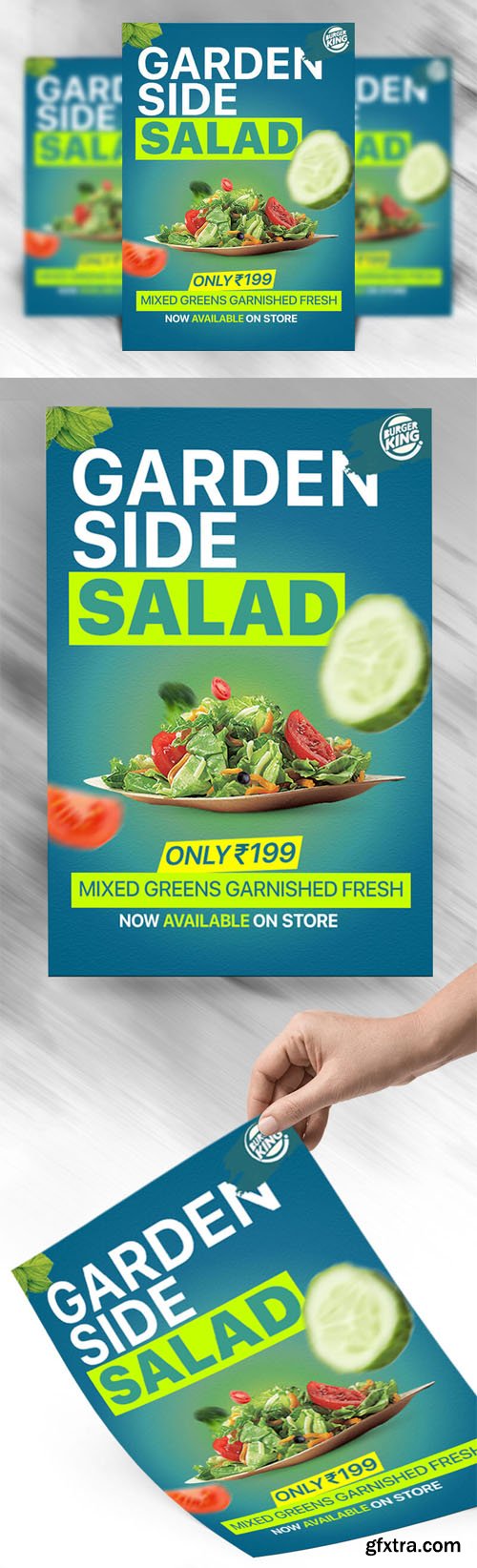 BURGER KING Garden Side Salad PSD Flyer Template