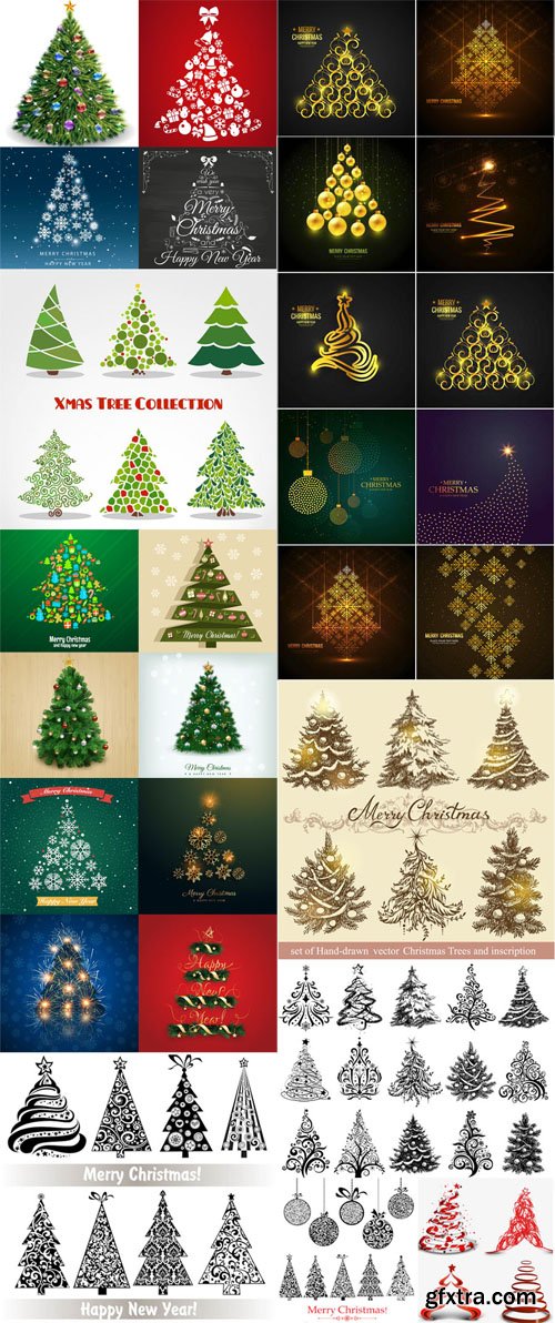 Realistic Trees Design Elements in Vector Collection 2