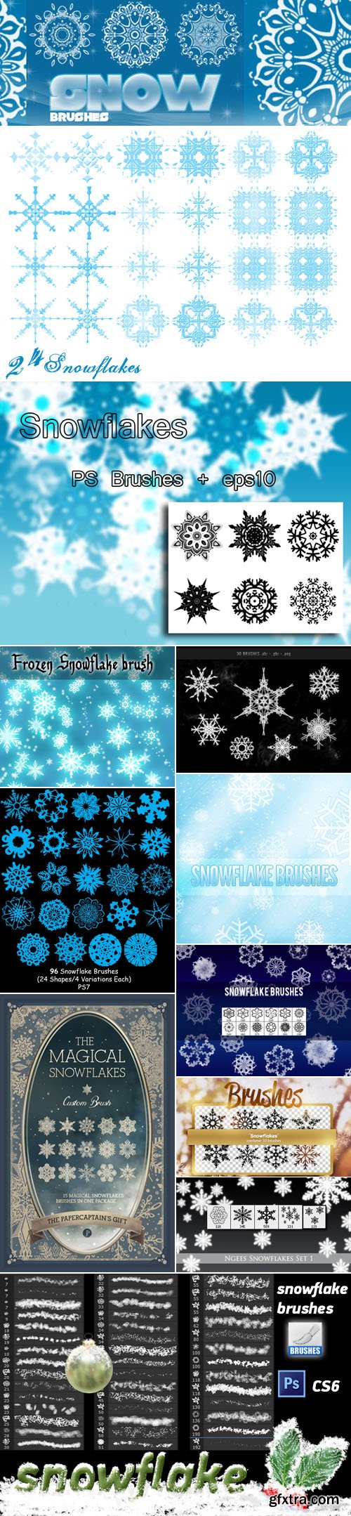 Snowflakes Brushes for Photoshop Pack 3