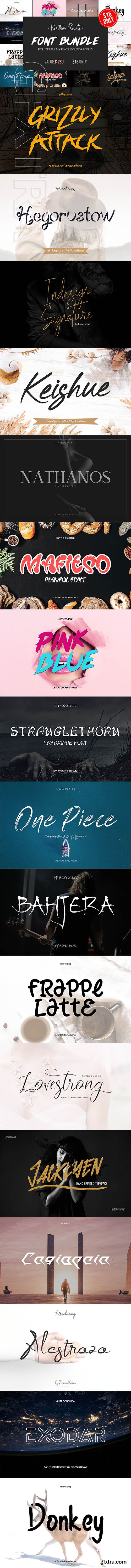 CreativeMarket - 17 Fonts Bundle 3237757