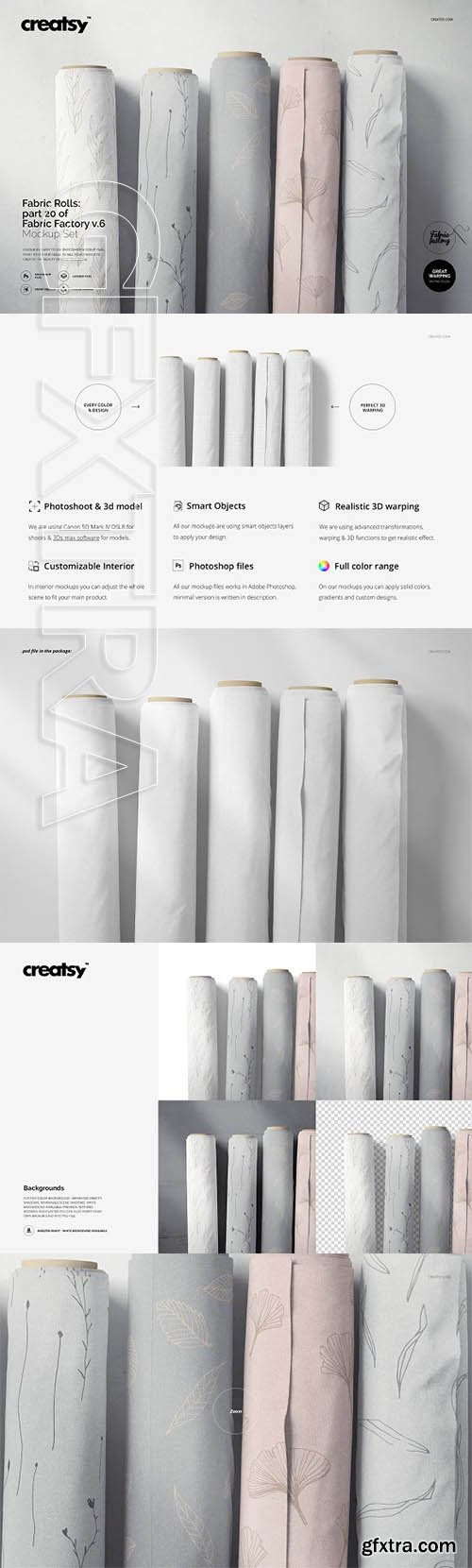 CreativeMarket - Fabric Rolls Mockup 20 FF v 6 3297442
