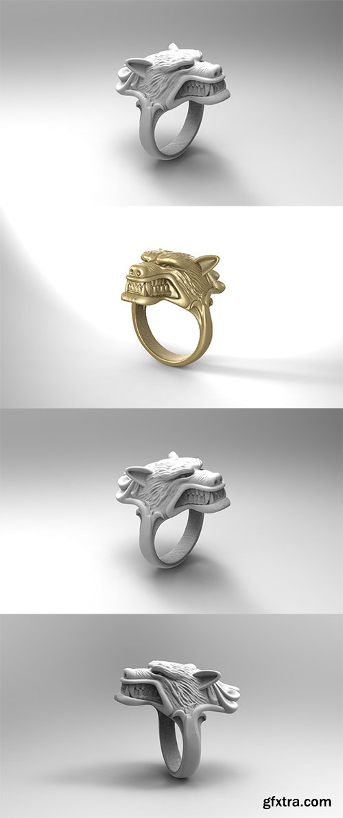 Cubebrush - WereWolf ring 3D print model