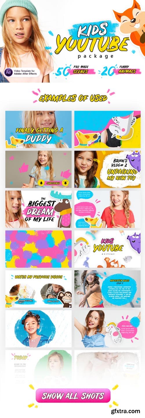 Videohive - Kids Youtube Package | For Ae V.1.3 ( Update 18.10.2018 )- 22298286