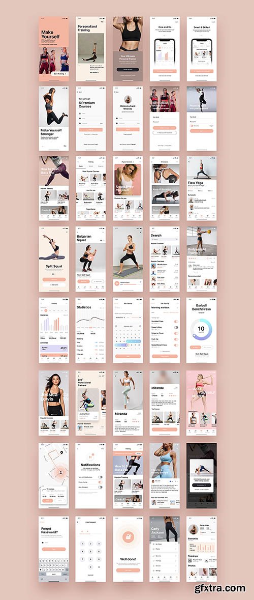 Hermes Fitness Mobile App UI Kit