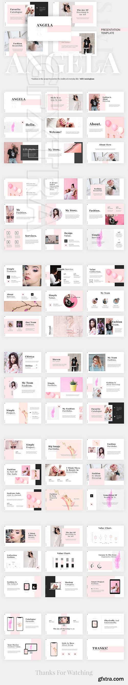 CreativeMarket - Angela Fashion PowerPoint 3272387