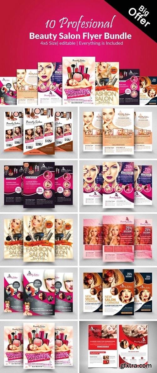 CM - 10 Beauty Salon Flyer Bundle 2142795