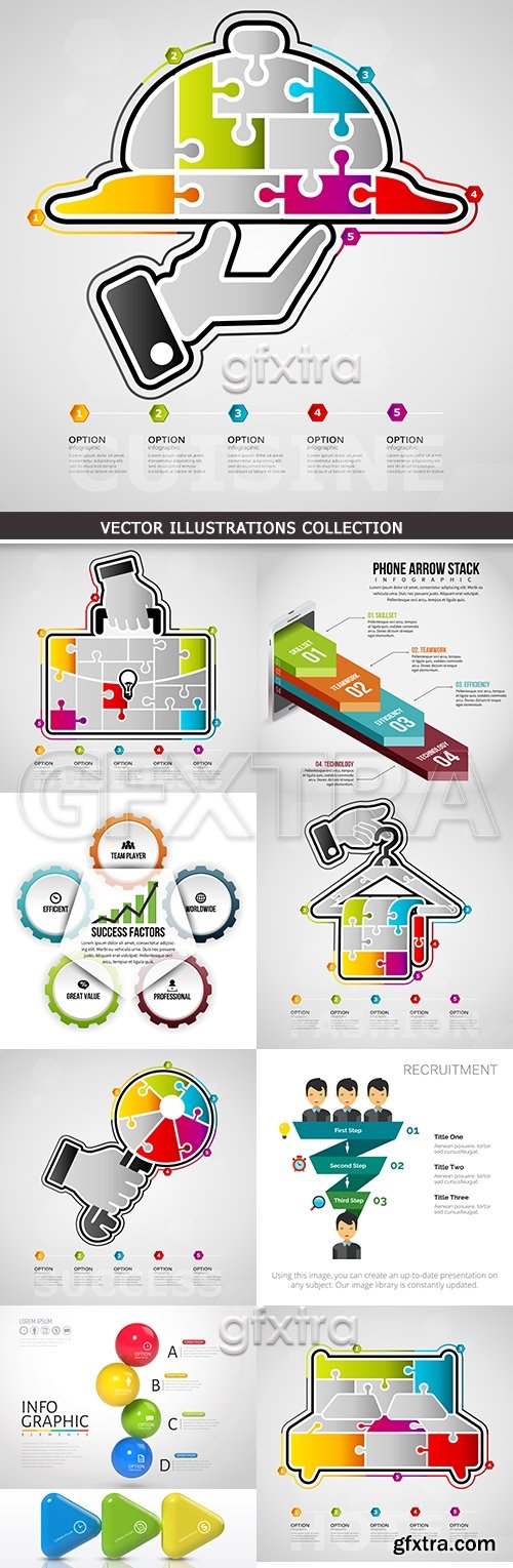 Modern infographics business options elements 25