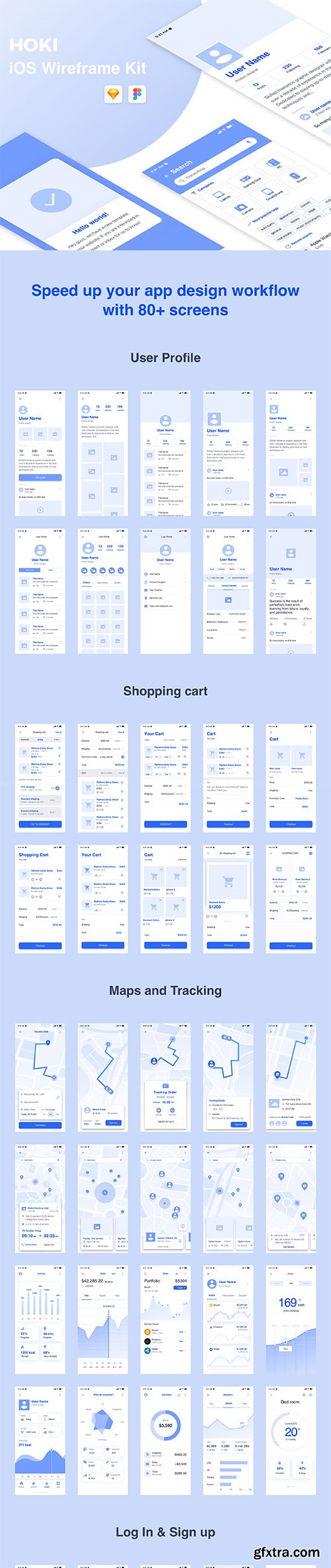 Hoki Mobile Wireframe Kit 