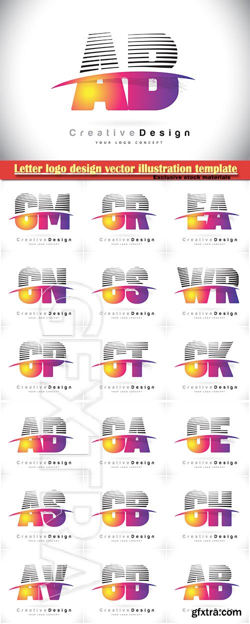 Letter logo design vector illustration template # 3