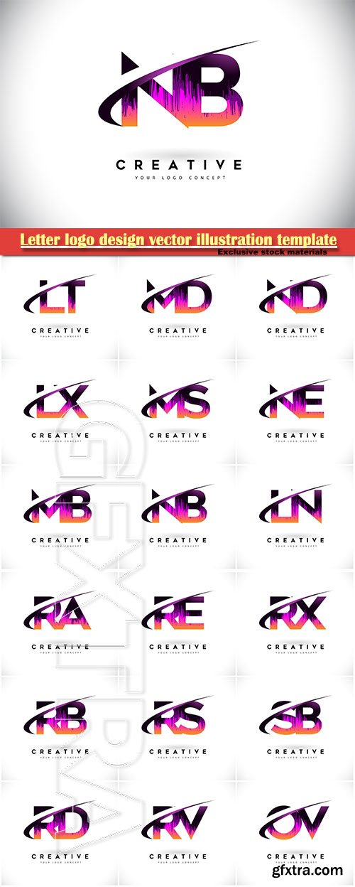 Letter logo design vector illustration template # 4