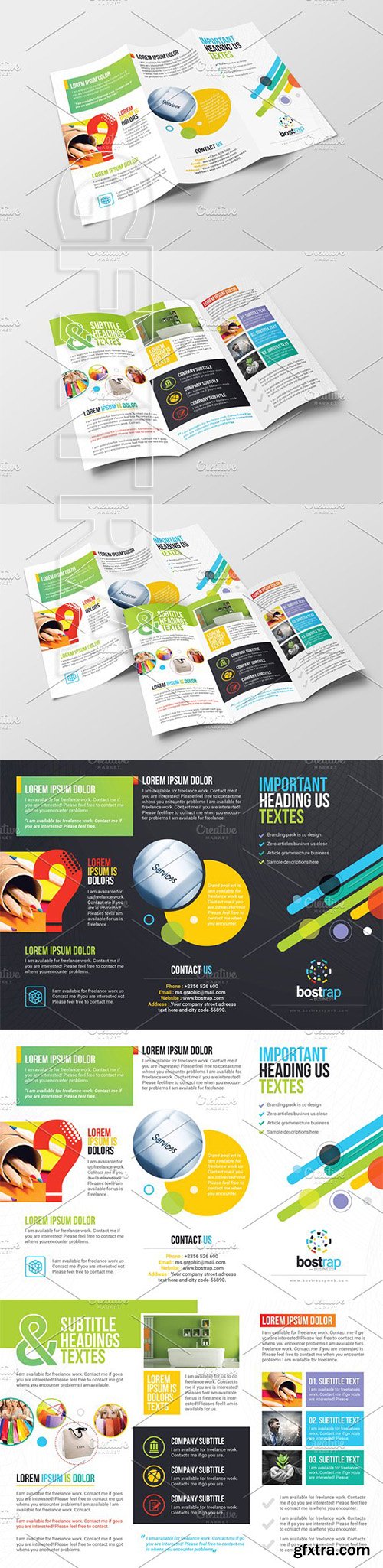 CreativeMarket - Bostrap Corporate Tri-Fold Brochure 3277368