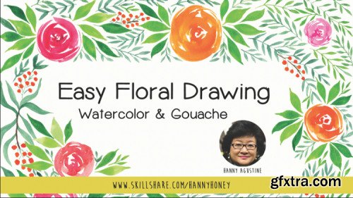 Easy Floral Drawing with Watercolor and Gouache