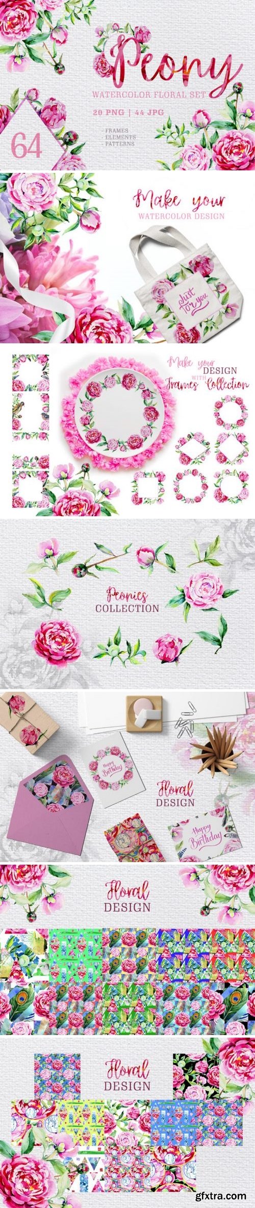 CM - Peony pink watercolor png 3315744