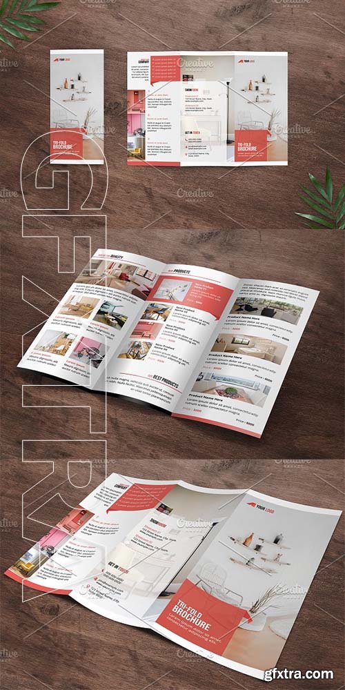 CreativeMarket - Trifold Interior Brochure - V04 3269043