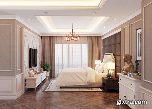 Modern Bedroom Interior Scene 42