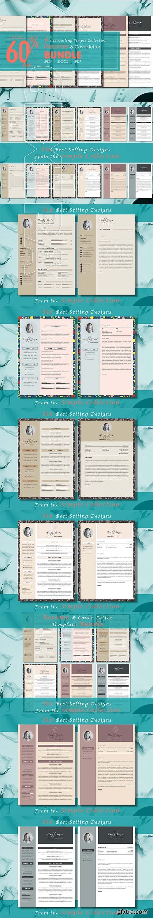 CreativeMarket - Resume CV Simple Bundle 3335678