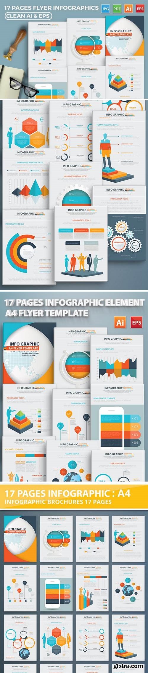 17 Pages Info Graphic Elements Design