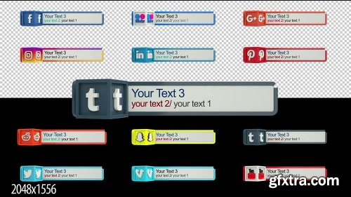 MotionArray 12 Social Media 3D Cubes Lower Thirds 157813