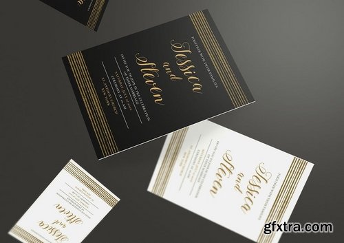 Glitter Gold Wedding Invitation