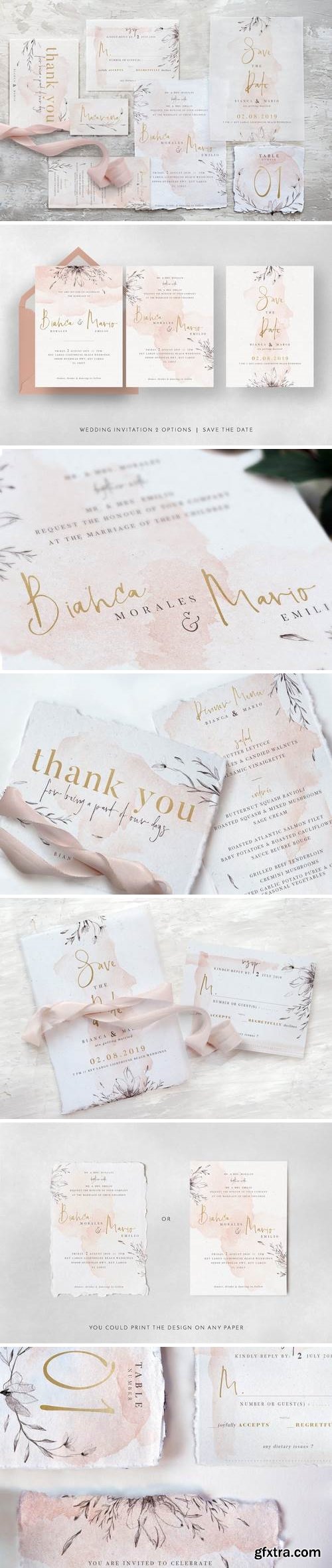 Classy Watercolor Wedding Suite