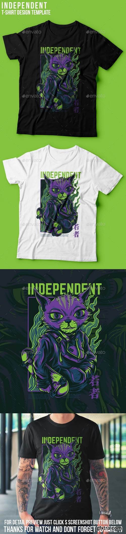 Graphicriver - Independent Cat T-Shirt Design 23109812