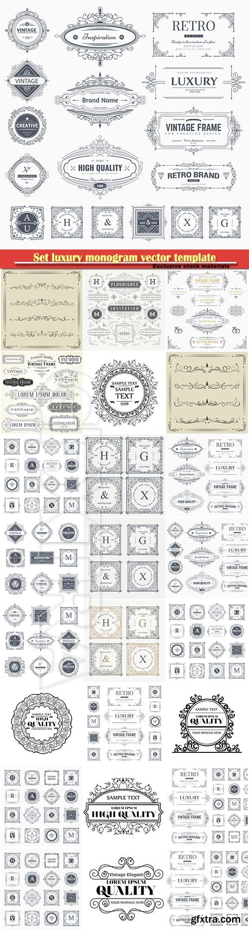 Set luxury monogram vector template, logos, badges, symbols # 9