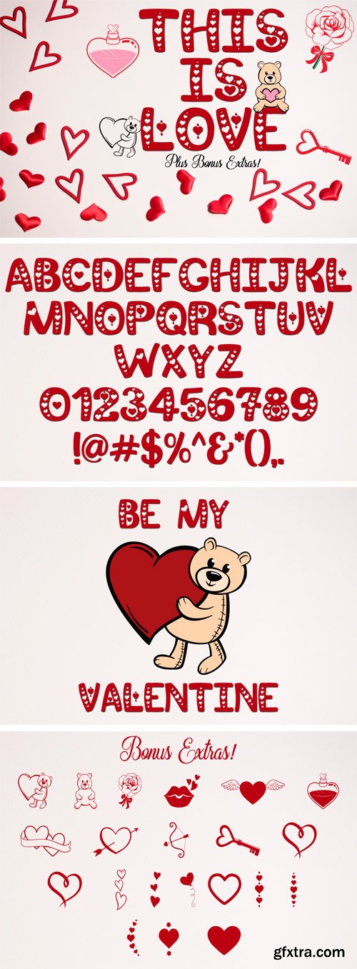 Fontbundles - This is Love - Valentine\'s Craft Font & Bonus 188215